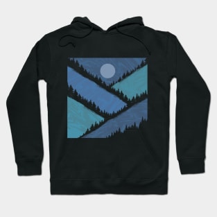 Forest Landscape Mountains Moon Hoodie